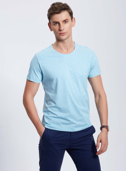 圓領T恤衫·淺藍