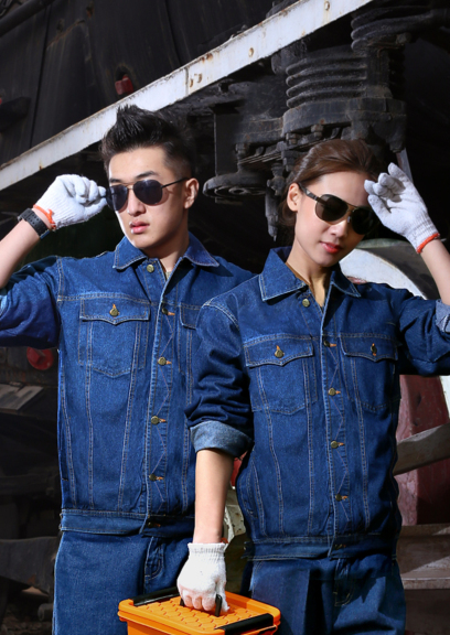 牛仔工作服定制2